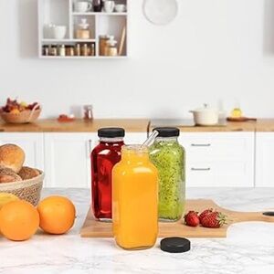 GLASS JUICE BOTTLES WITH LIDS